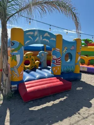 a childrens playground with an inflatable play equipment at Alia Beachfront Suites and Spa in Haraki