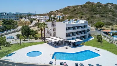 an aerial view of a hotel with a swimming pool at Madison Boutique, Faliraki in Faliraki