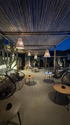 a large room with tables and chairs and lights at LA Casa Di Lusso N5 - Adults Only in Kolimbia